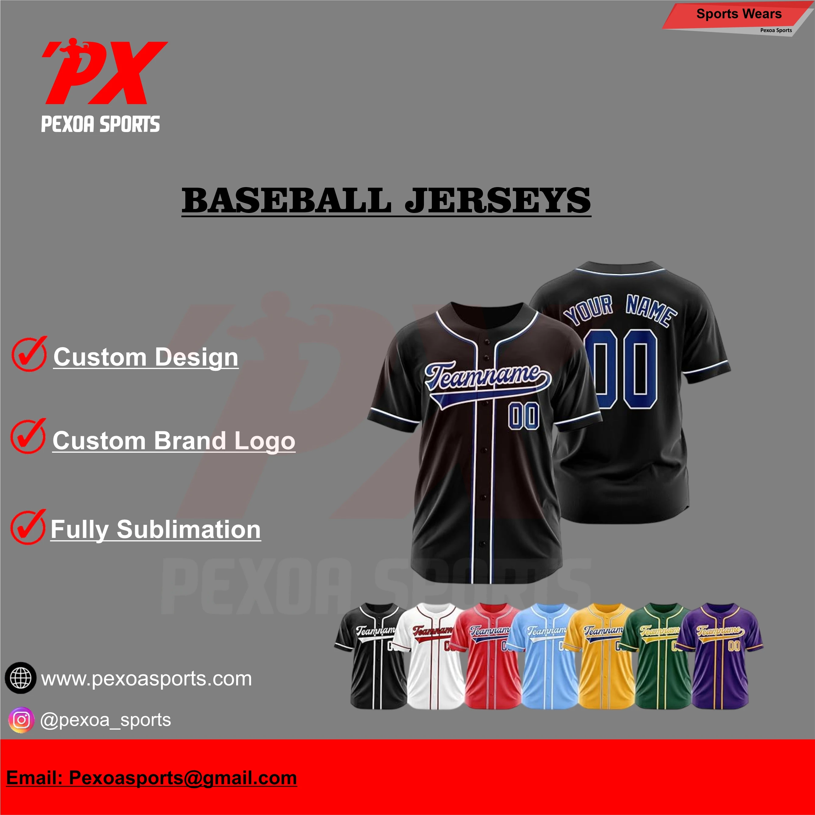 Pro Style Baseball Jersey - Image 2