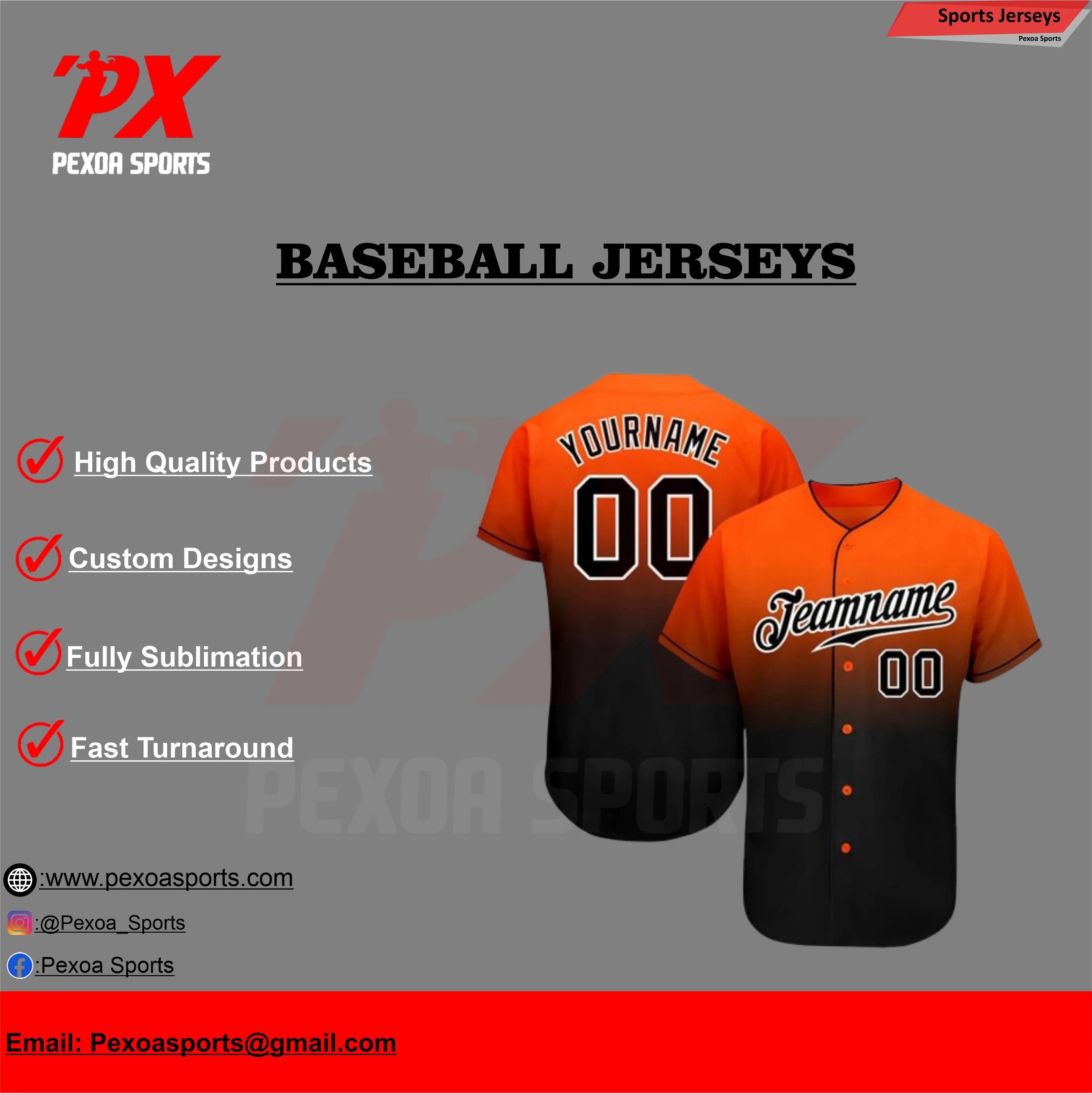 Pro Style Baseball Jersey - Image 3