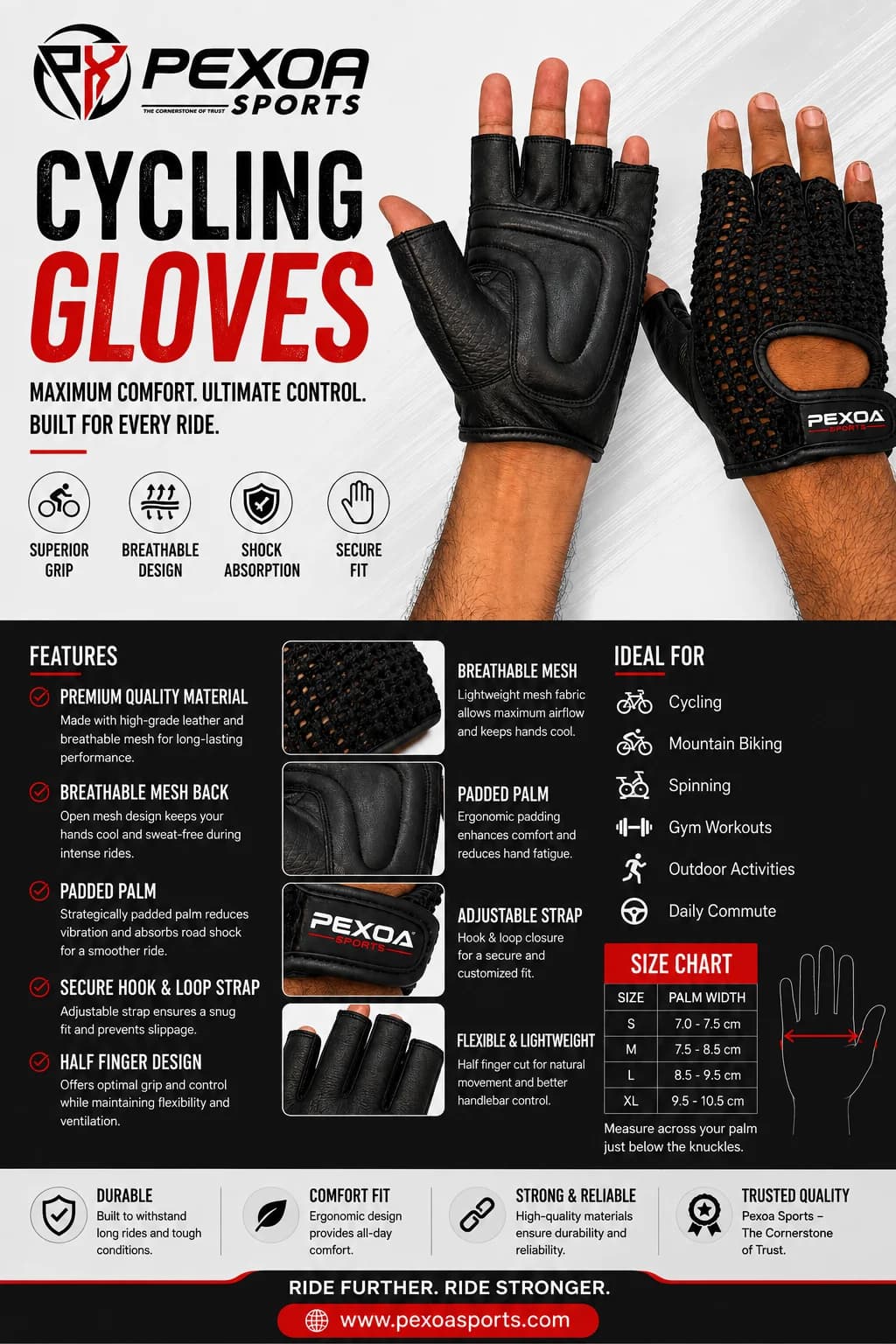 Mesh Back Riding Gloves - Image 2