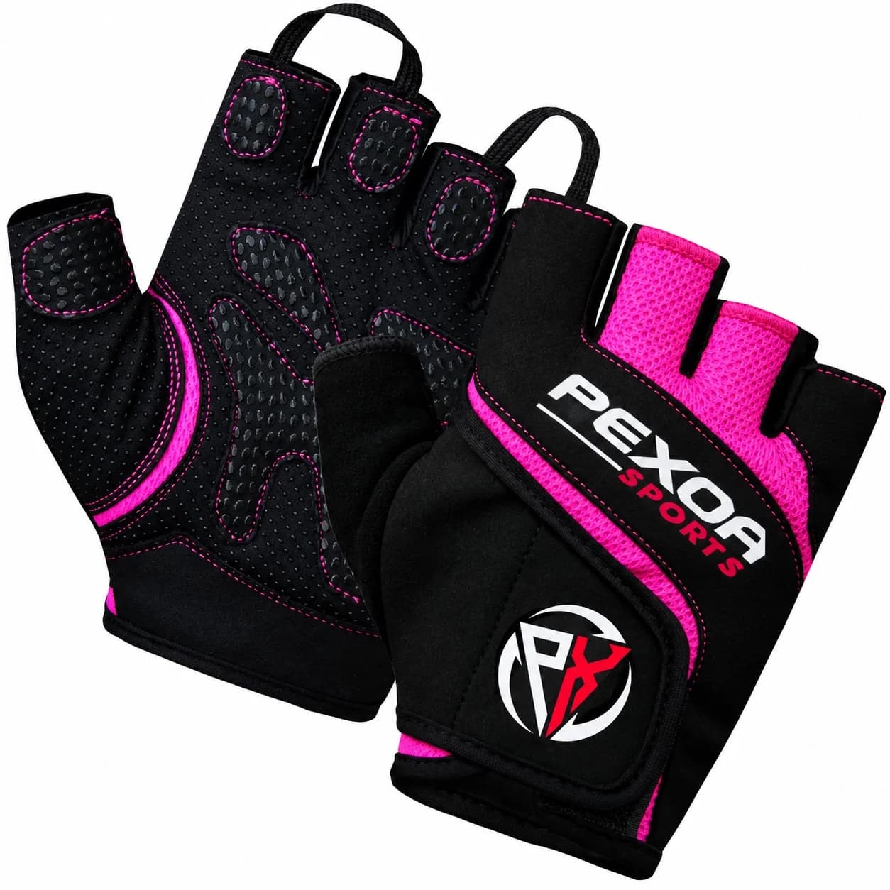 Black & Pink Ladies Gym Gloves - Image 3