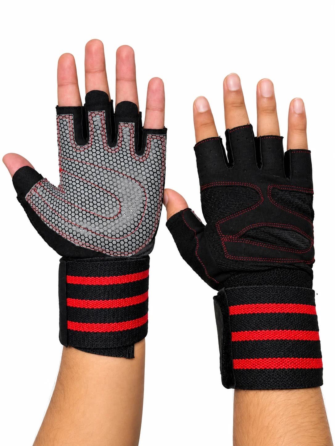 Black Leather Men's Lifting Gloves
